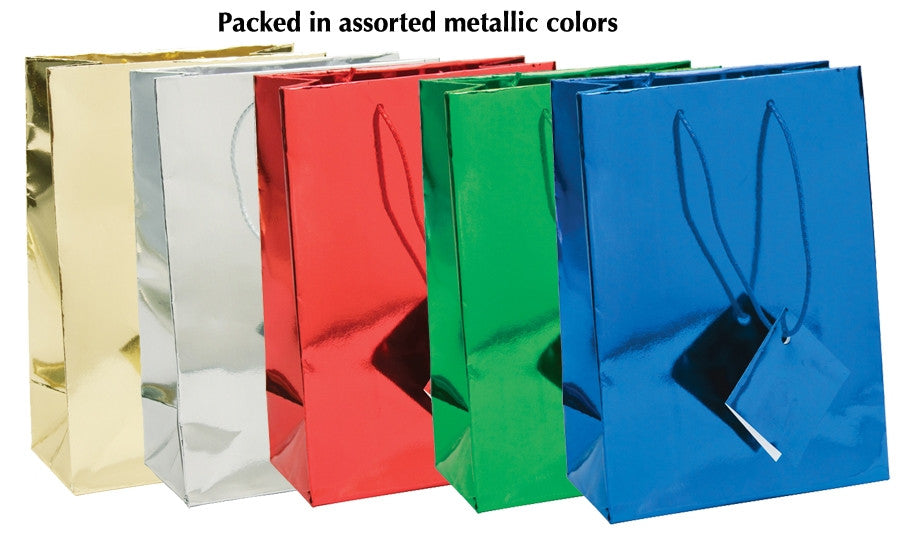 Assorted Metallic Shopping Tote Bag - Jewel Box Co
