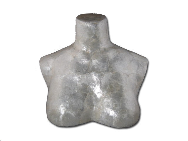 White Capiz Laminate Half Bust Model - Jewel Box Co