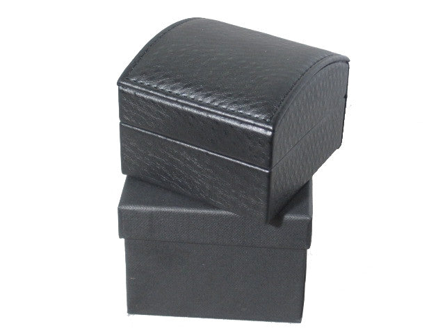 Black Leather Single Ring Light Box - Jewel Box Co