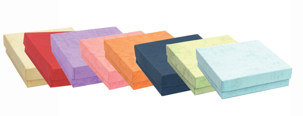 3 1/4 x 2 1/4 x 1" H Assorted Pastel Cotton Filled Jewelry Box - Jewel Box Co
