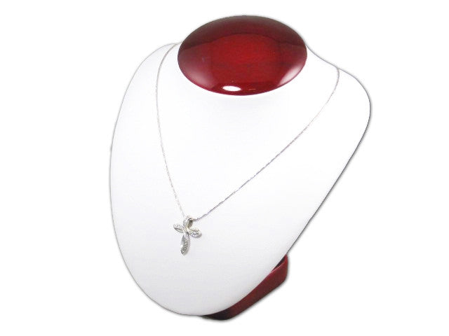 7 1/2" Padded Necklace Display Stand With Rosewood Trim - Jewel Box Co