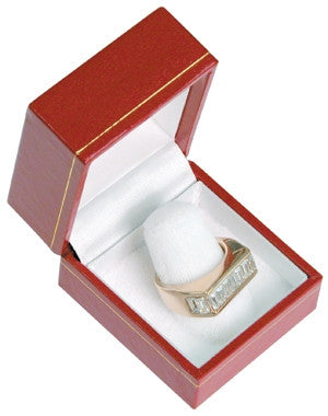 Finger Ring Classic Leather Jewelry Box - Jewel Box Co