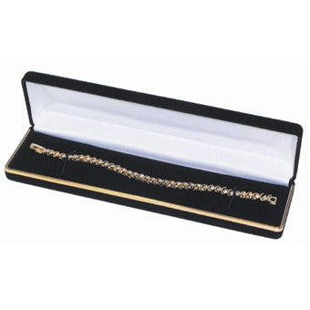 Classic Velvet Bracelet Box With Gold Trim - Jewel Box Co