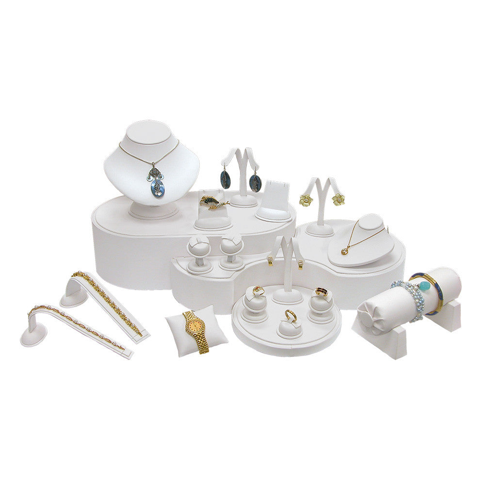 19-Piece Showcase collection set White Leather - Jewel Box Co