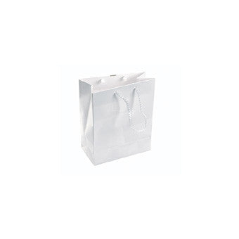 3" x 3 1/2" Glossy White Tote Bag - Jewel Box Co