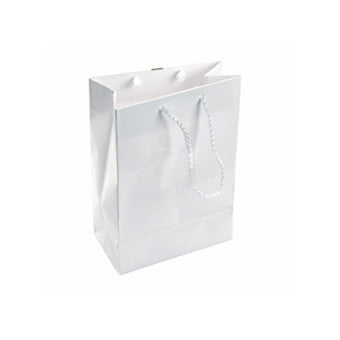 4 3/4" x 6 3/4" Glossy White Tote Bag - Jewel Box Co