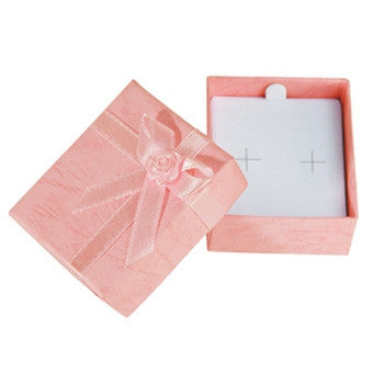Pastel Linen Bow Tie Assorted Color Earring Box - Jewel Box Co