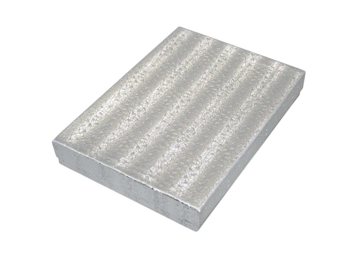 6" x 5" Silver Cotton Filled Jewelry Box - Jewel Box Co