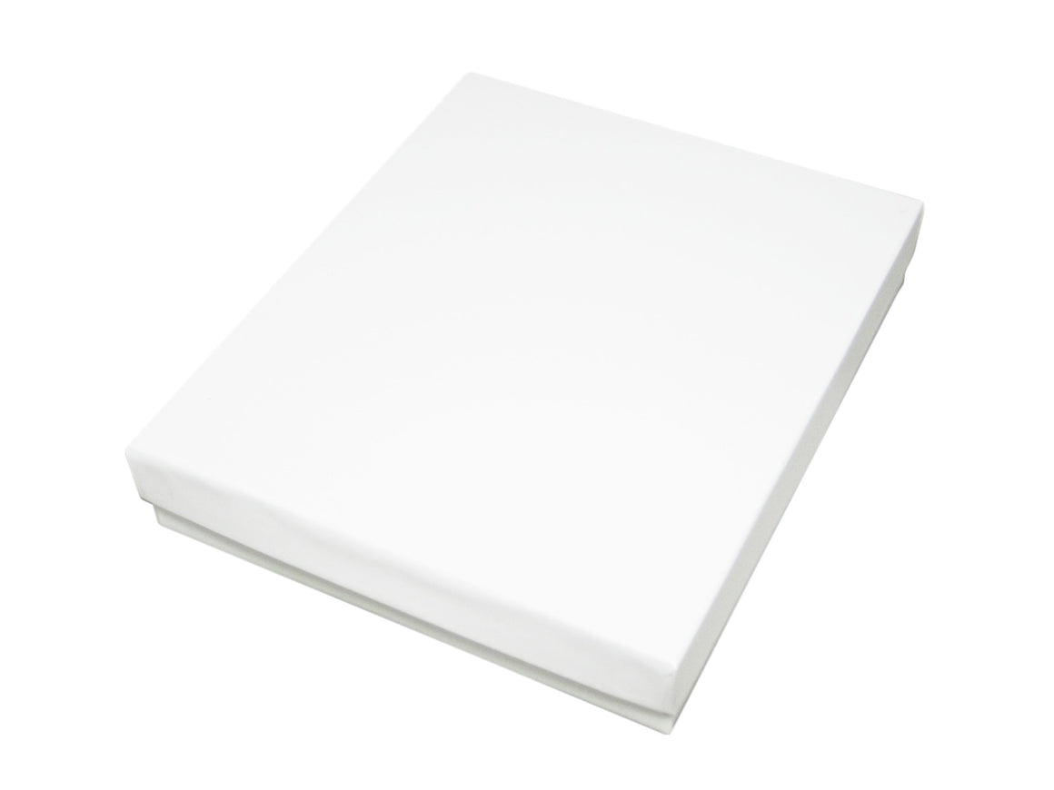 Glossy White Cotton Filled Jewelry Box - Jewel Box Co
