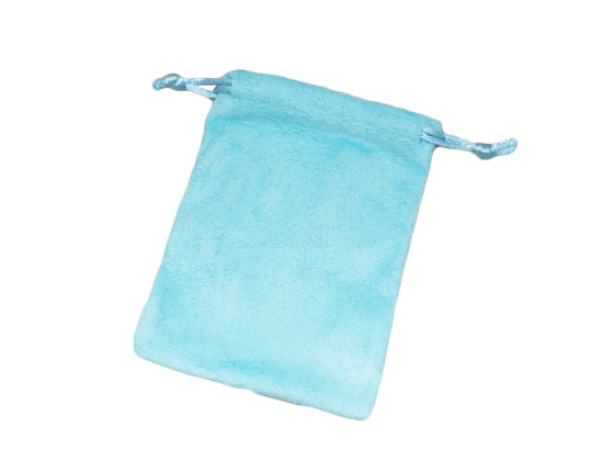 3" x 4" Baby Blue Suede Drawstring Pouch - Jewel Box Co