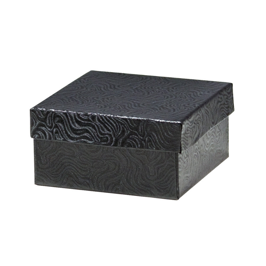 3" x 4" Matte Black Cotton Filled Jewelry Box - Jewel Box Co