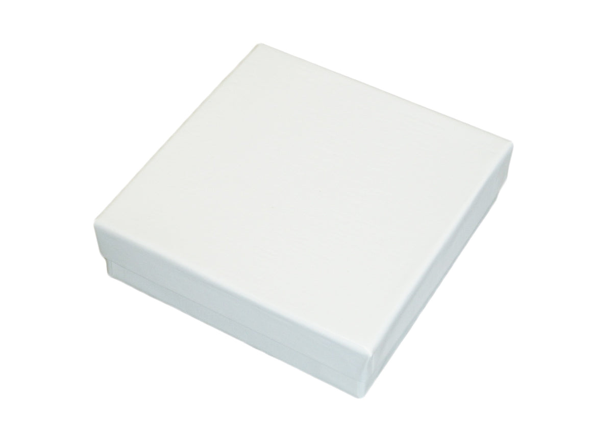 Glossy White Cotton Filled Jewelry Box - Jewel Box Co