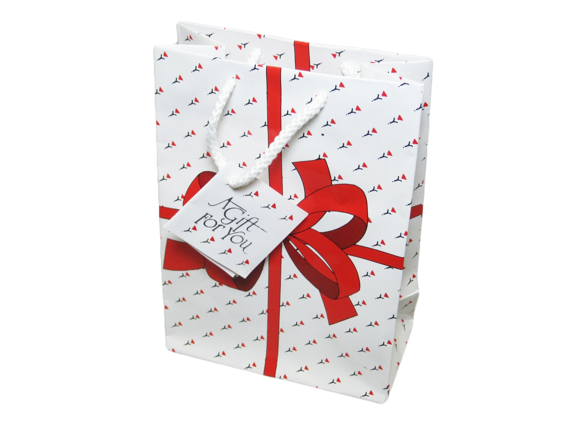 6 x 4 Red Bow Glossy Jewelry Gift Bag - Jewel Box Co