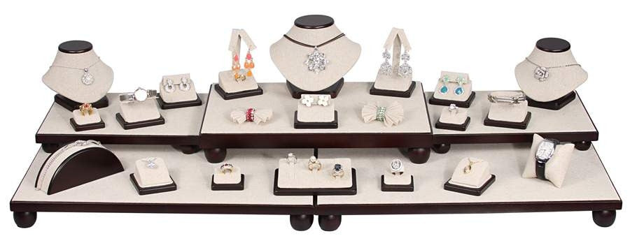 26 Piece Linen with Dark Walnut Showcase Collection Set - Jewel Box Co