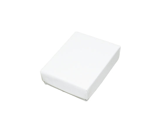 2 1/8" x 1 5/8" Glossy White Cotton Filled Jewelry Box - Jewel Box Co
