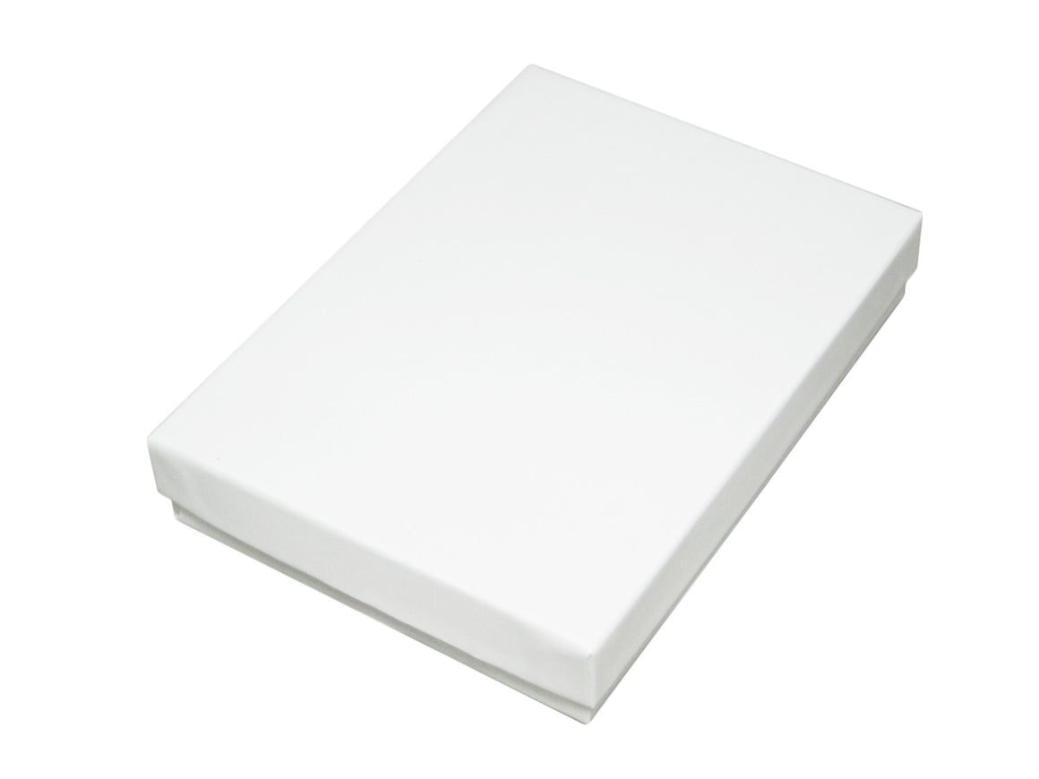 Glossy White Cotton Filled Jewelry Box - Jewel Box Co