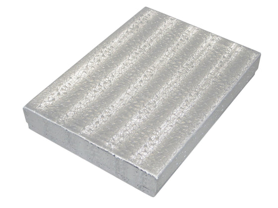 7" x 5" Silver Cotton Filled Jewelry Box - Jewel Box Co