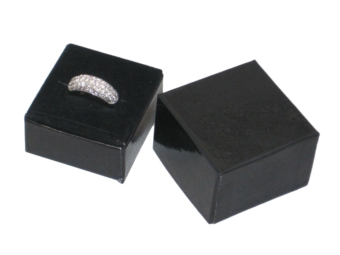 Glossy Black Single Ring Hat Box - Jewel Box Co