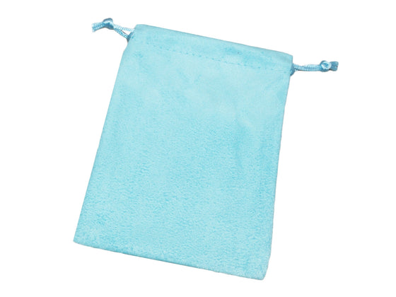4" x 5" Baby Blue Suede Drawstring Pouch - Jewel Box Co