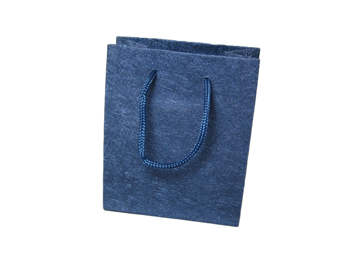 5 3/8" Sparkle Blue Deluxe Material Jewelry Gift Bag - Jewel Box Co