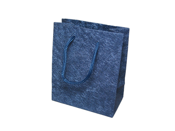 5 3/8" Sparkle Blue Deluxe Material Jewelry Gift Bag - Jewel Box Co