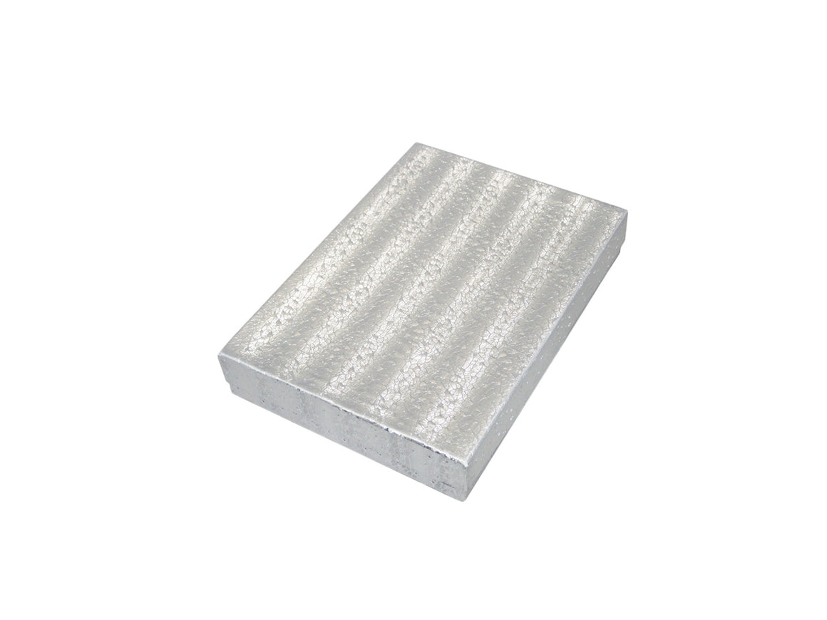 5" x 3" Silver Cotton Filled Jewelry Box - Jewel Box Co