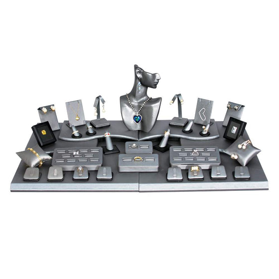 36 Piece Steel Grey Showcase Display Set - Jewel Box Co